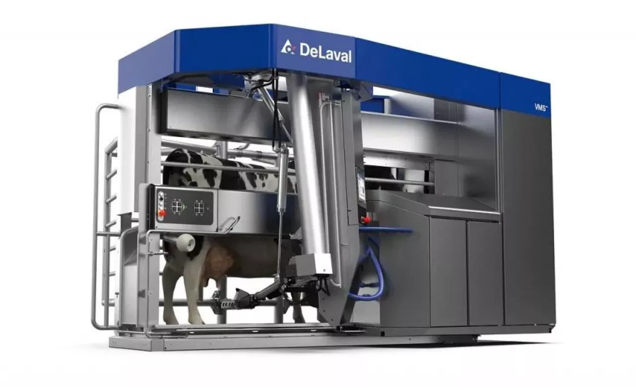 Robot udojowy DeLaval VMS V300 - skraca czas dojenia krowy średnio o 27 sekund.