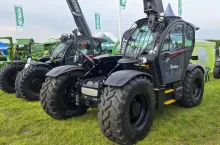 Manitou MLT 850-145 V+ w efektownej czarnej limitowanej wersji, prezentowana na stoisku firmy Gravit.