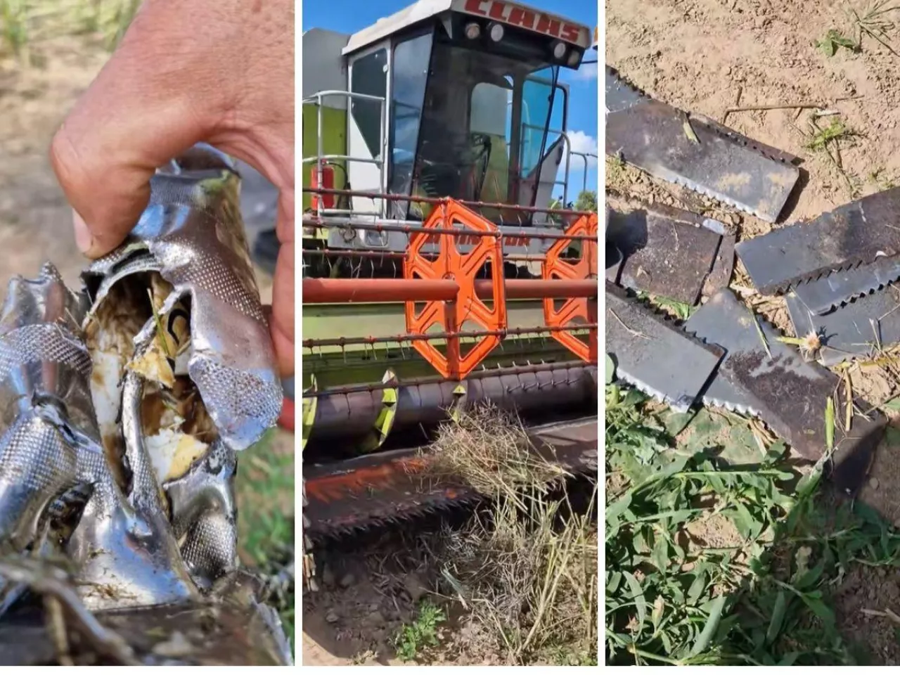 Kombajn trafił na wyrzuconą smarownicę