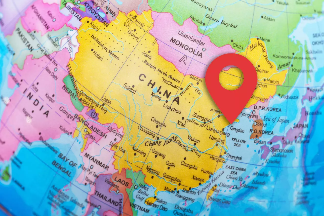 Map of the world - China mapa Chiny Lovol Quingdao