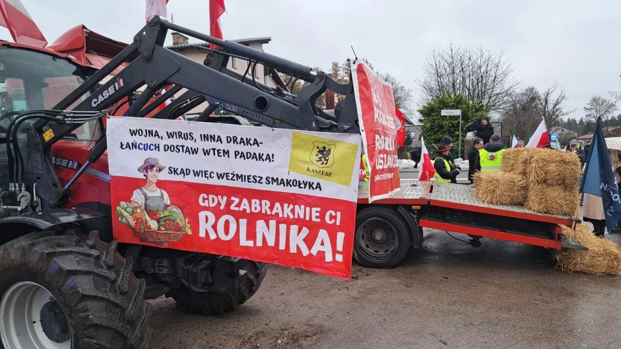 Protest rolników w Egiertowie