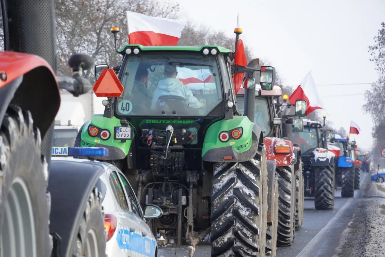 Lokalizacja nr.1 ul. Poznańska Protest Rolników, Warszawa 09.01.2026