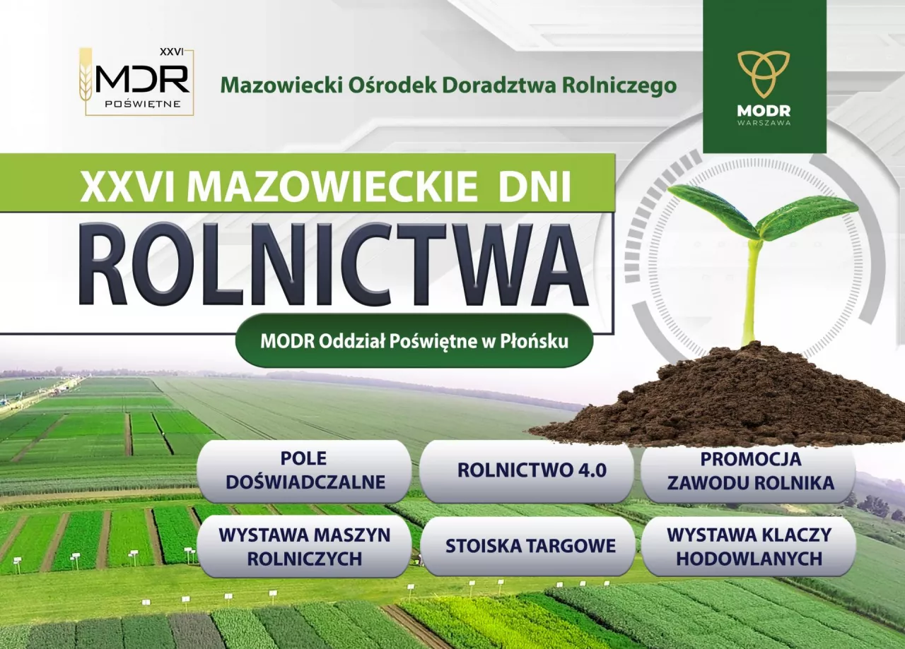Mazowieckie Dni Rolnictwa 2026 odbędą się w dniach 13-14 czerwca w Poświętnem k. Płońska