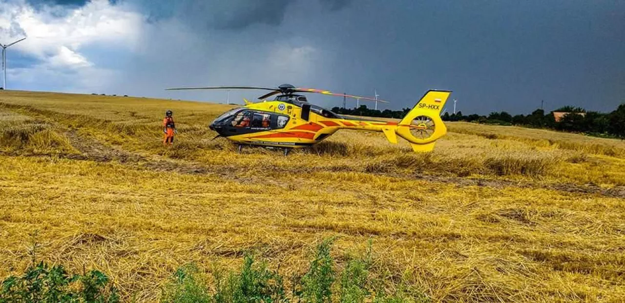 Na miejscu pożaru lądował helikoper LPR