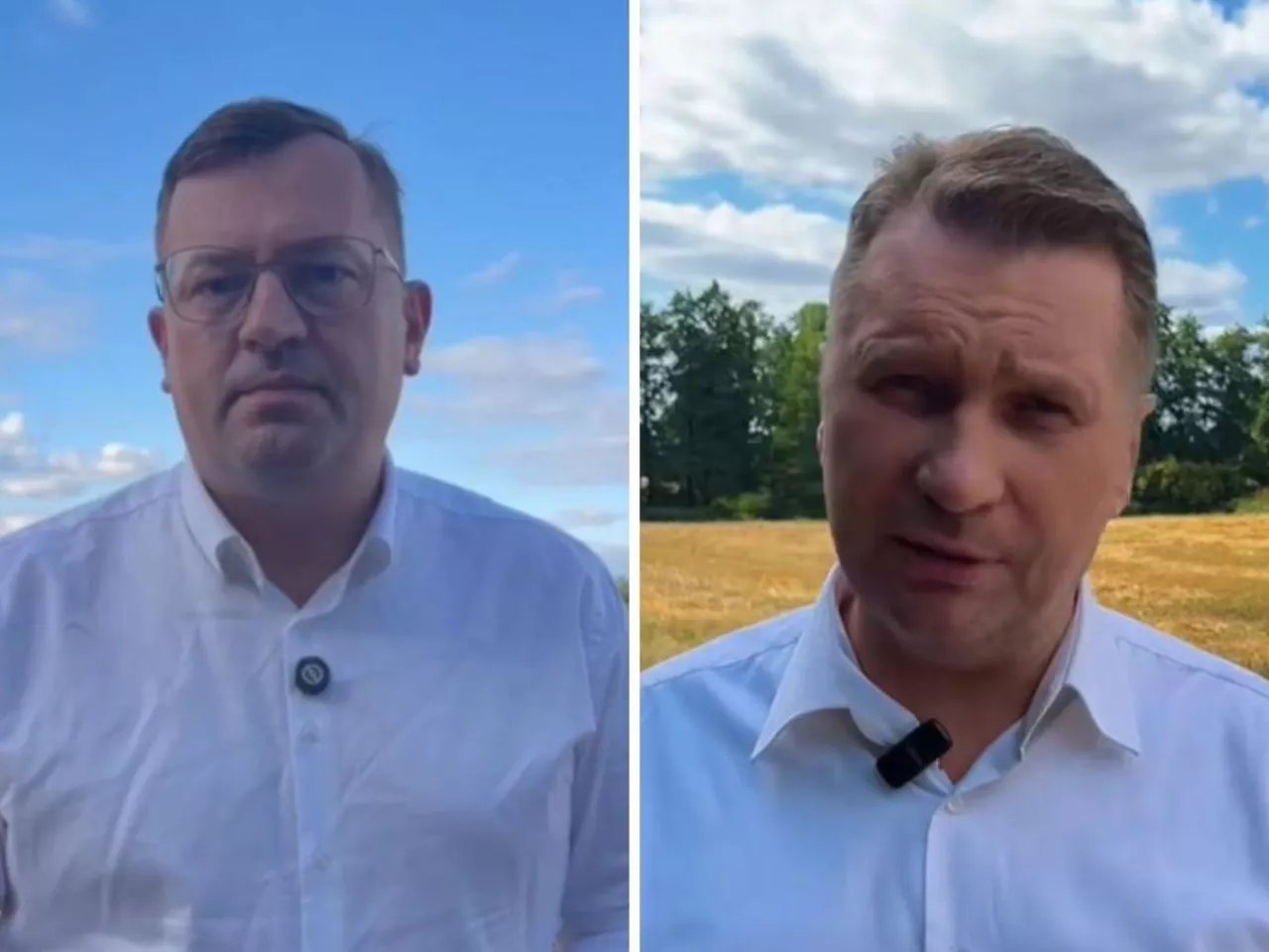 po lewej minister rolnictwa Stefan Krajewski, po prawej poseł Przemysław Czarnek